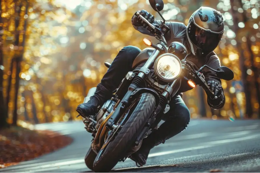 Motorrad in der Kurve